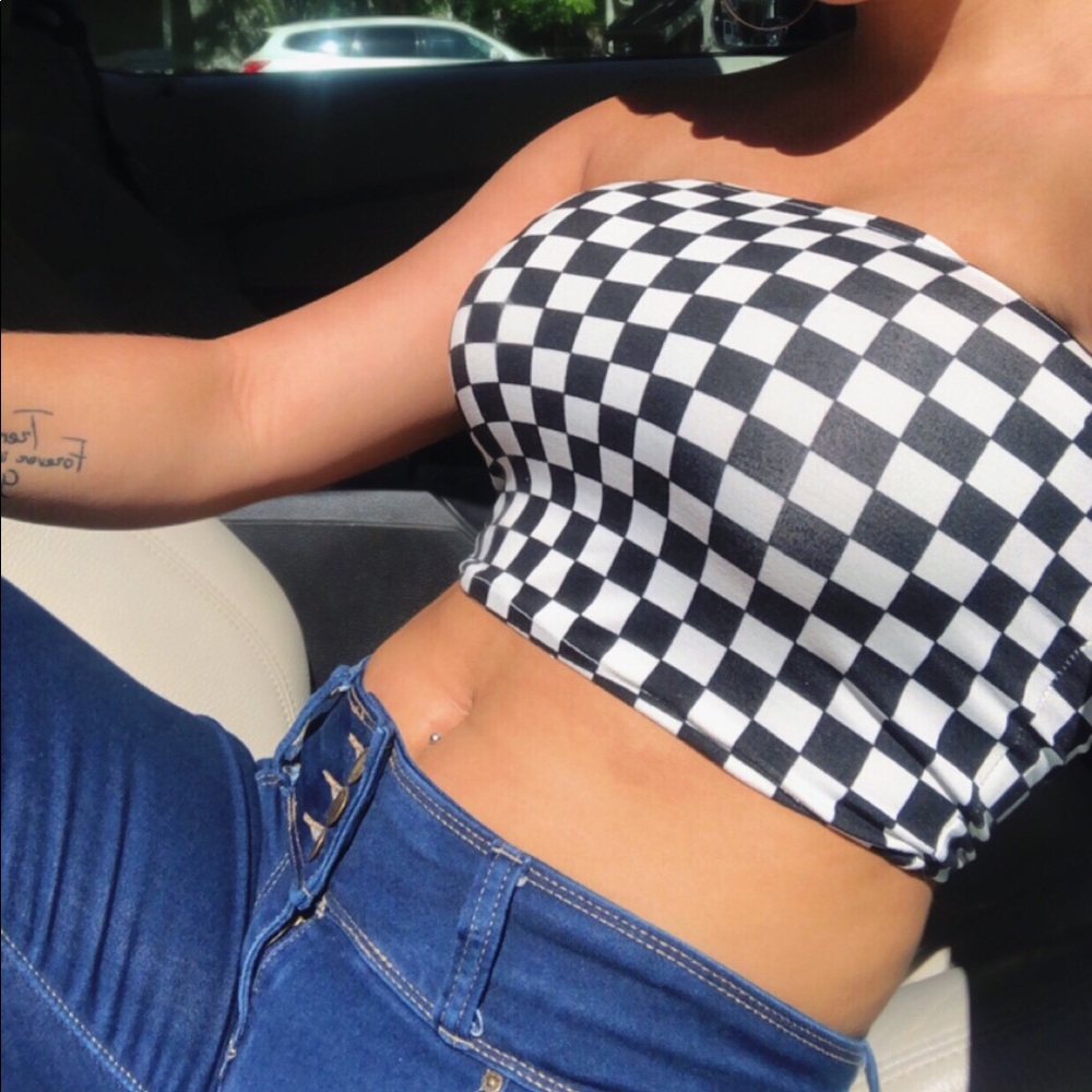 Checkered tube top